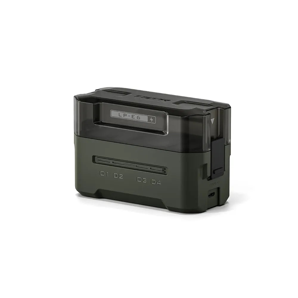 TILTA TBC-E6P Portable Charging Station for Canon LP-E6 Battery (4 Channel) – Green