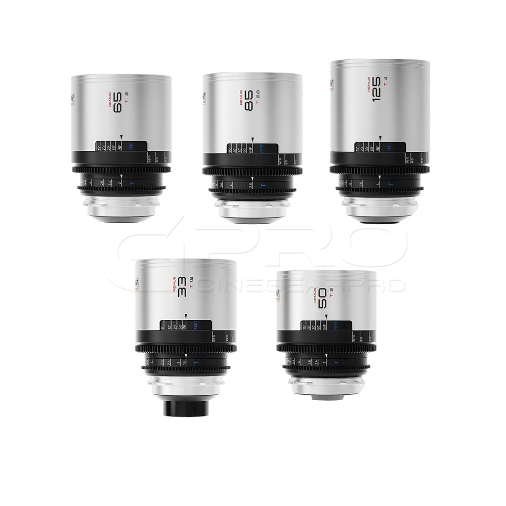 BLAZAR Remus 1.5X 5 Lens Set Full Frame Anamorphic Lens (33/50/65/85/125mm) (Silver)