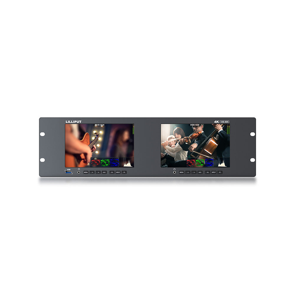 LILLIPUT RM-7026-12G Dual 7 inch 3RU rackmount monitor with 12G-SDI /HDMI 2.0