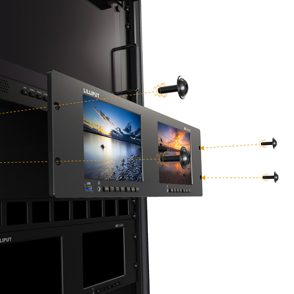 LILLIPUT RM-7026-12G Dual 7 inch 3RU rackmount monitor with 12G-SDI /HDMI 2.0