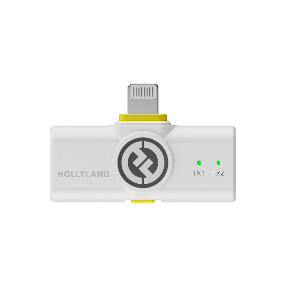 Hollyland LARK M2 DUO 2-Person Wireless Microphone System with Lightning Connector (2.4 GHz, Ivory White)