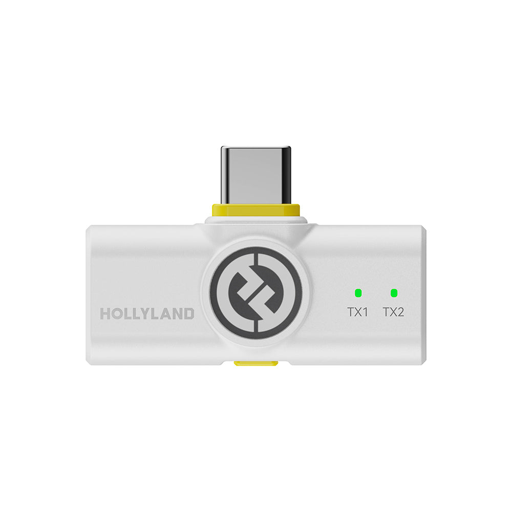 Hollyland LARK M2 DUO 2-Person Wireless Microphone System with Lightning Connector (2.4 GHz, Ivory White)
