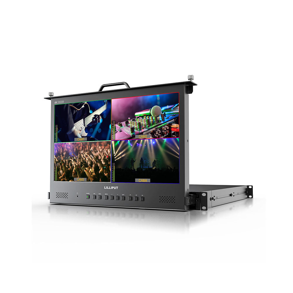 LILLIPUT RM1731S-12G 17.3 Inch 4×12G-SDI 1RU Pull-out Rackmount Monitor