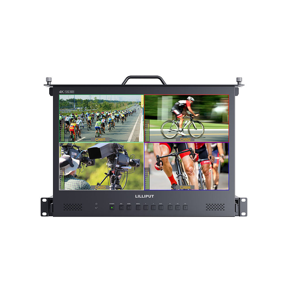 LILLIPUT RM1731S-12G 17.3 Inch 4×12G-SDI 1RU Pull-out Rackmount Monitor