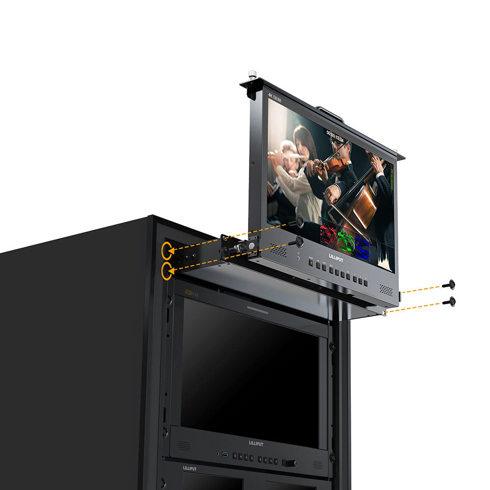 LILLIPUT RM1731S-12G 17.3 Inch 4×12G-SDI 1RU Pull-out Rackmount Monitor