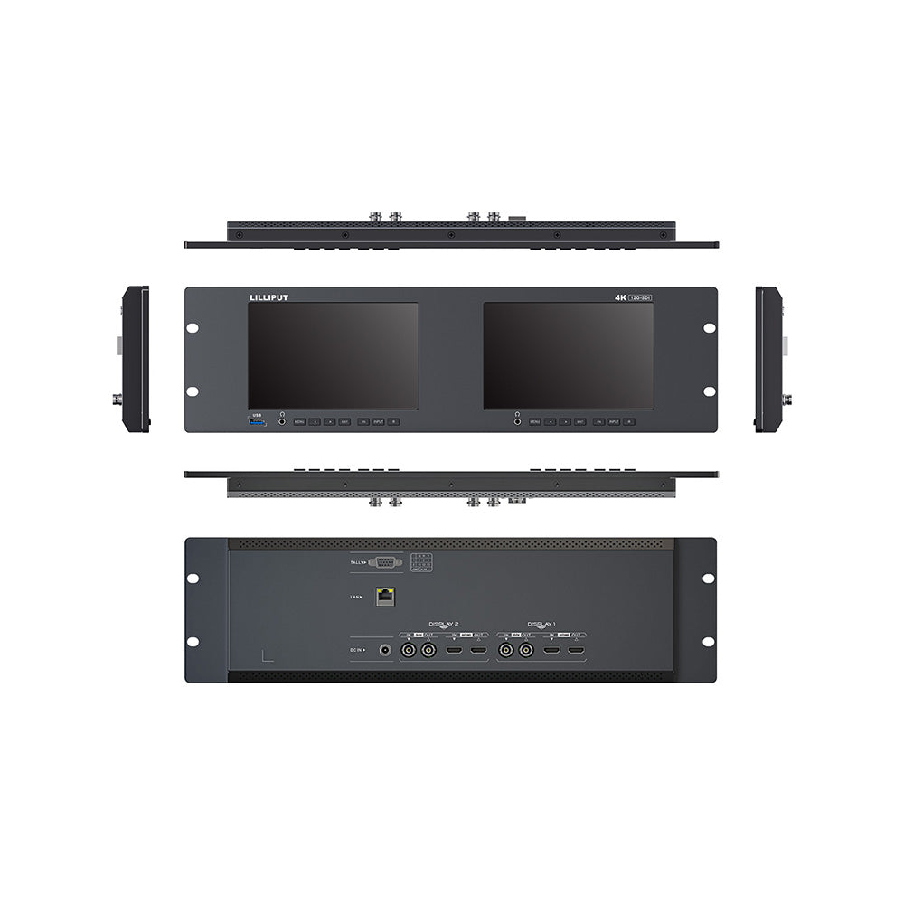 LILLIPUT RM-7026-12G Dual 7 inch 3RU rackmount monitor with 12G-SDI /HDMI 2.0