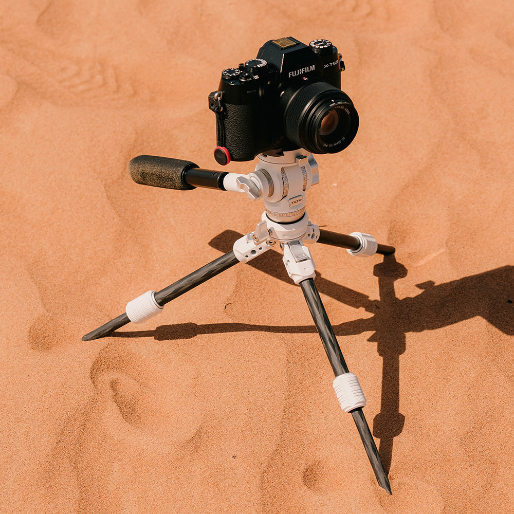 TILTA TT-VT03-FB Tabletop Video Fluid Head with 1-Stage Carbon Fiber Tripod Legs (3KG)