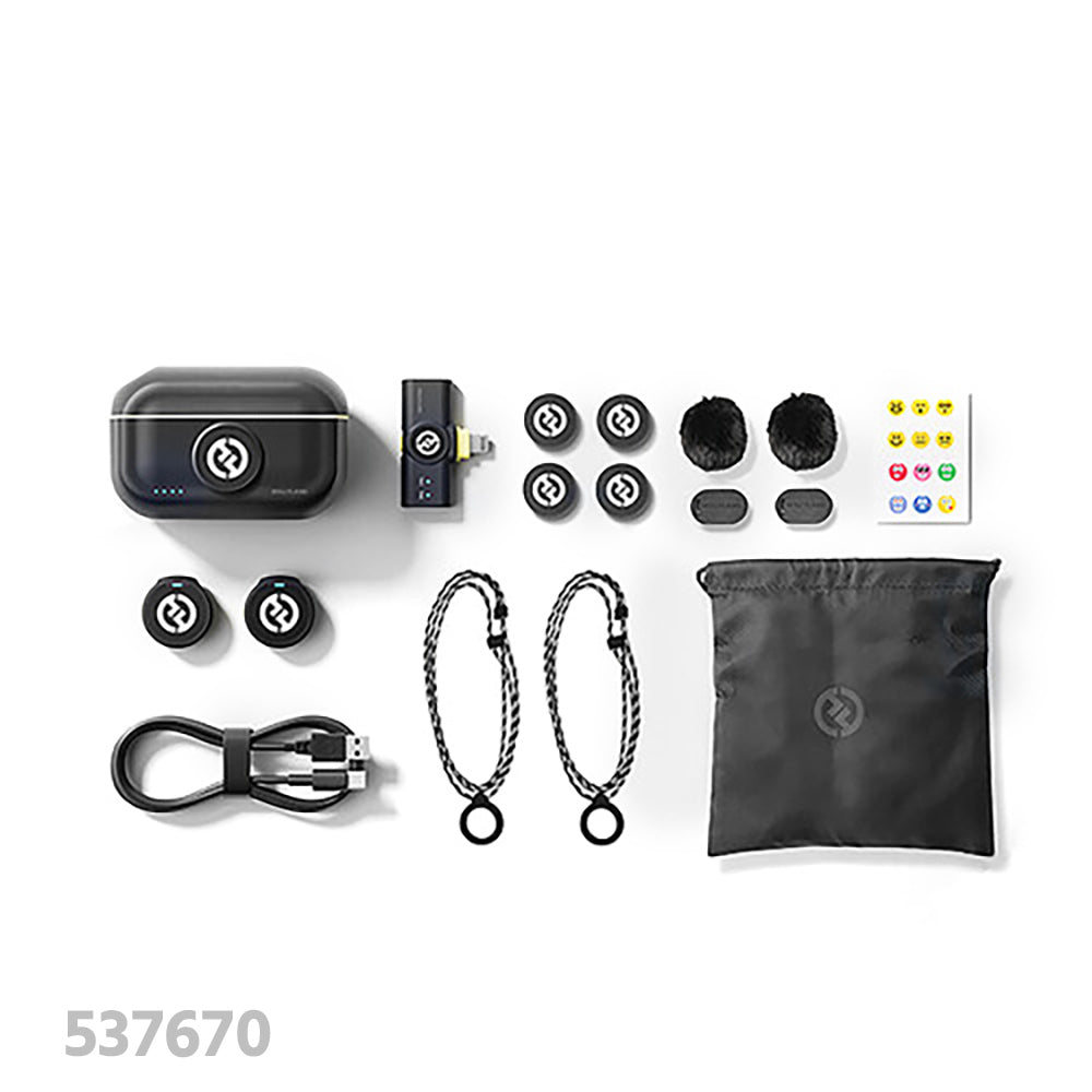 Hollyland LARK M2 DUO 2-Person Wireless Microphone System with USB-C Connector (2.4 GHz, Shine Charcoal)