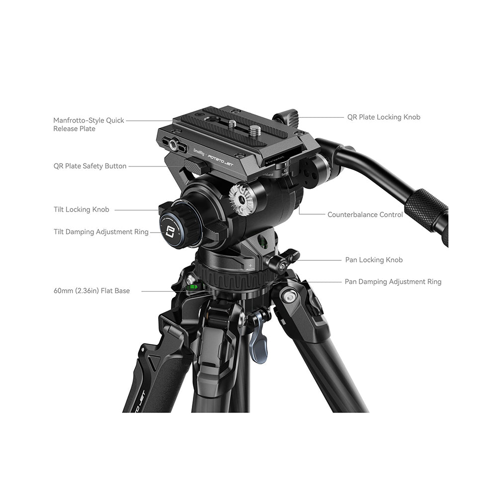 SmallRig x Potato Jet Tribex Hydraulic Carbon Fiber Tripod Kit