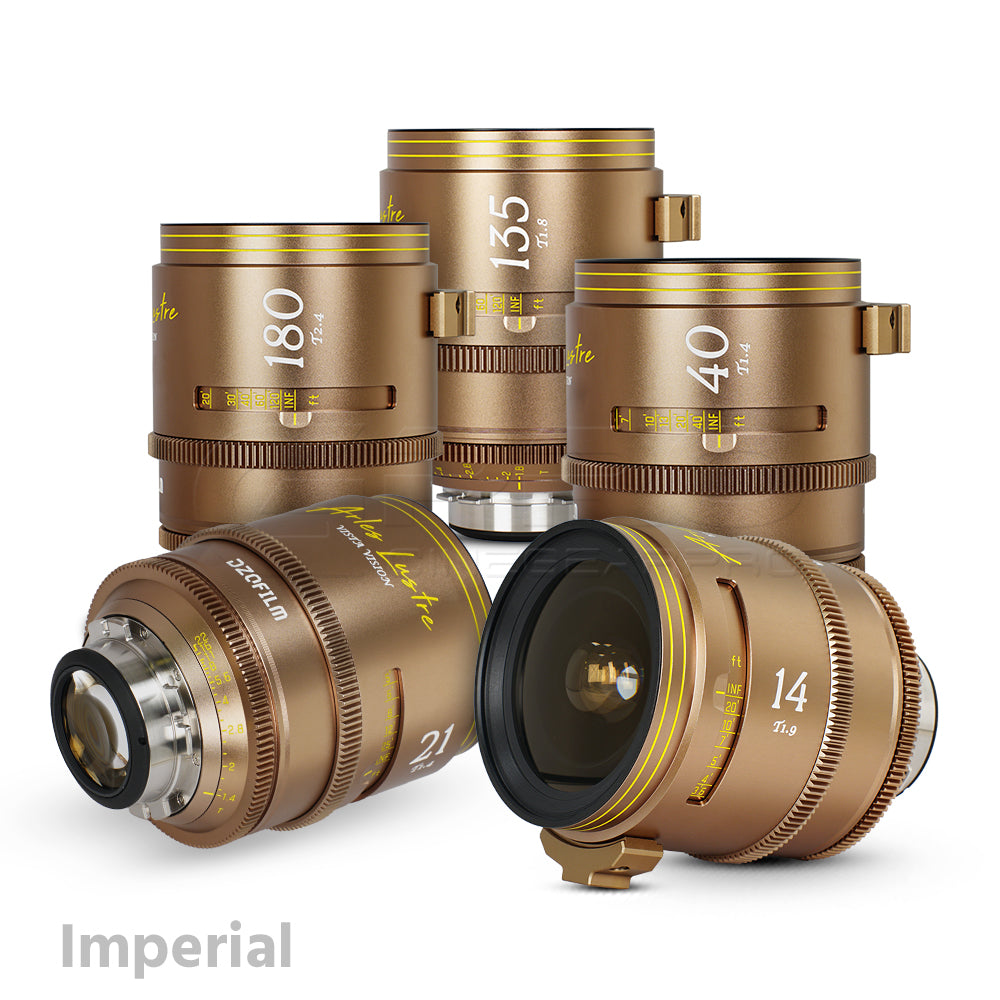 DZOFILM Arles Lustre 5-Lens Set Super Speed Vista Vision Cinema Prime Lens (Gold/PL Mount)
