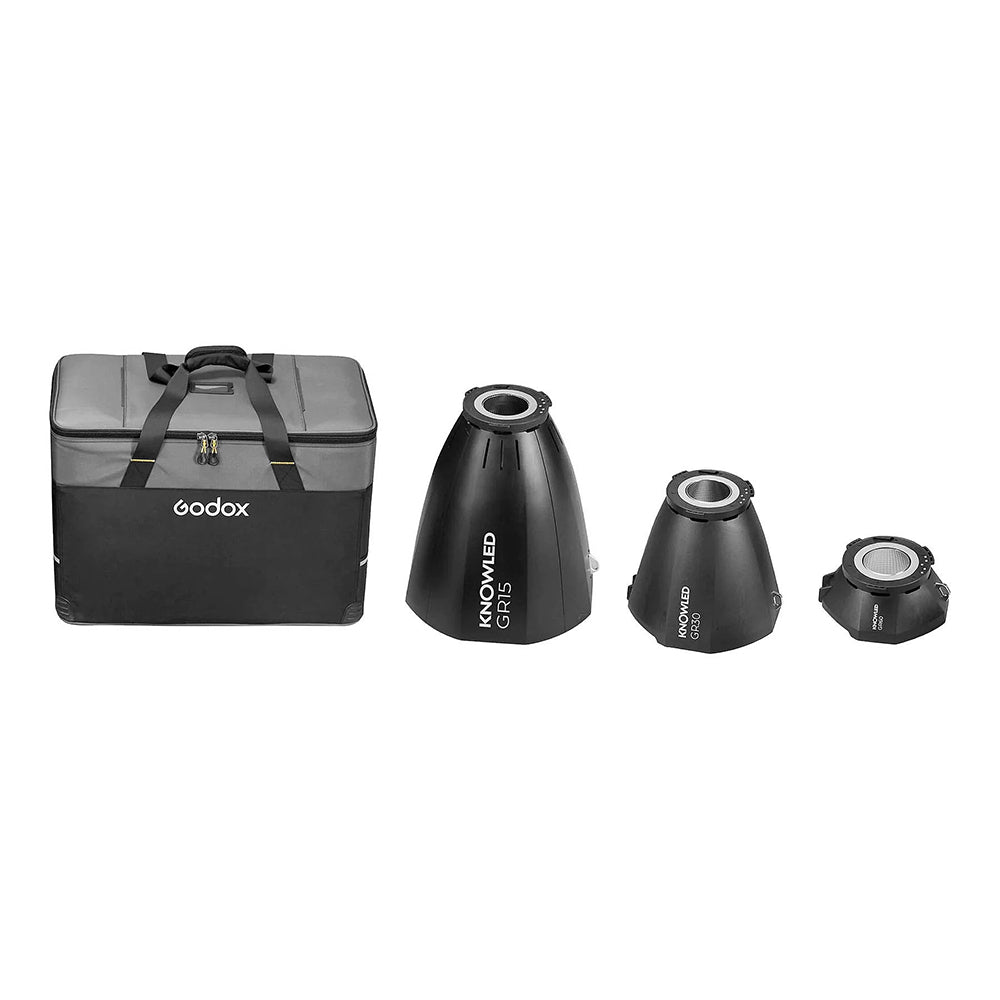 GODOX KNOWLED GRK GR15, GR30, And GR60 G-Mount Reflector Kit For The MG1200Bi And MG2400Bi Cine Lights