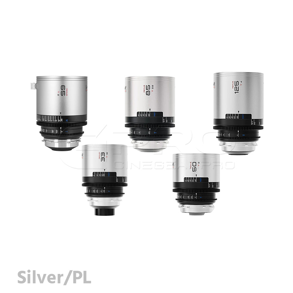 BLAZAR Remus 1.5X 5 Lens Set Full Frame Anamorphic Lens (33/50/65/85/125mm) (Silver)