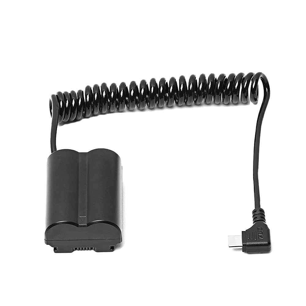 ZITAY Type-C to W235 Dummy Battery Spring Curl Flexible Cable For FUJIFILM XH4/GFX1000S Camera