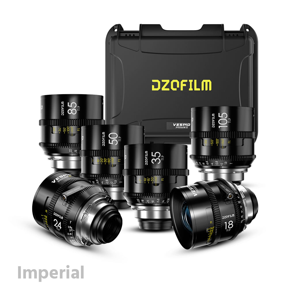 DZOFILM VESPID Prime II T1.9 Full Frame Cinema 6 Lens Set (PL Mount)