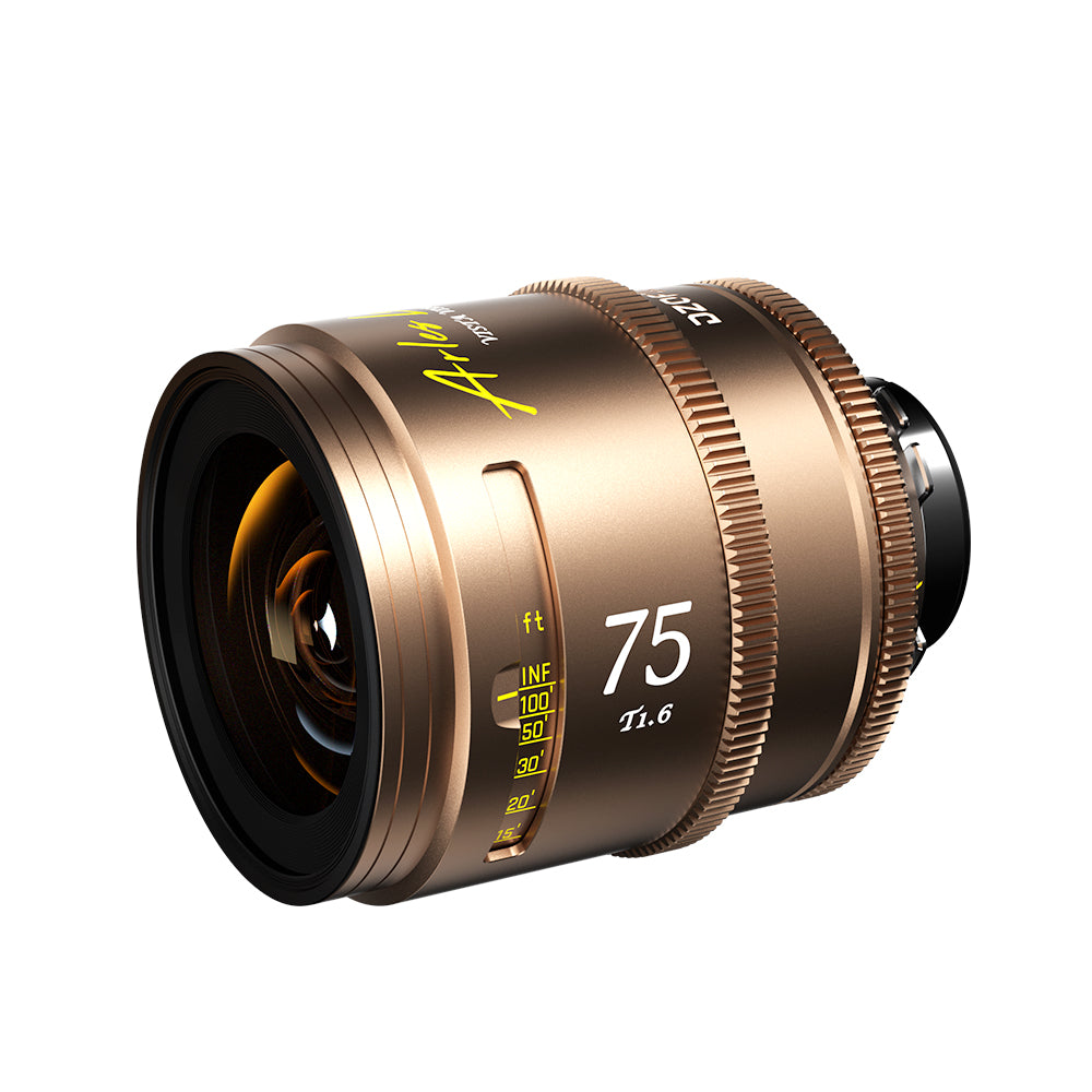 DZOFILM Arles Lustre 75mm T1.6 Super Speed Vista Vision Cinema Prime Lens (Gold/PL Mount)