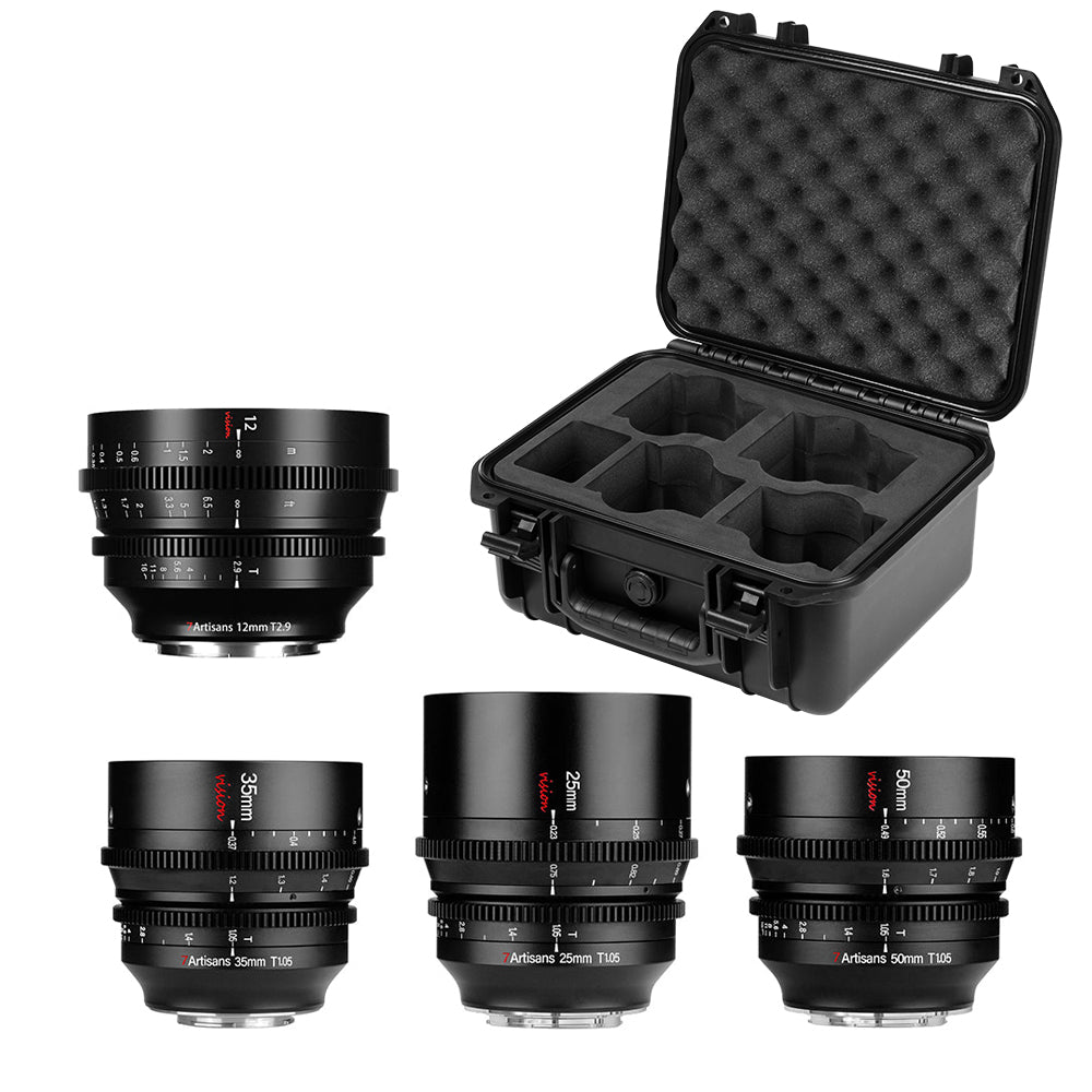 7Artisans 12mm/25mm/35mm/50mm APS-C MF Cine Lens E/FX/RF/L/M43