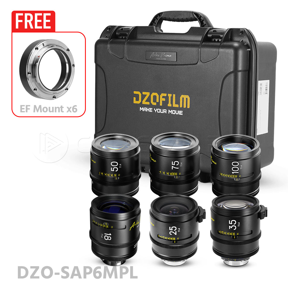 DZOFILM ARLES Super Speed 6-Lens Bundle Set Vista Vision cinema prime lens PL&EF Mount