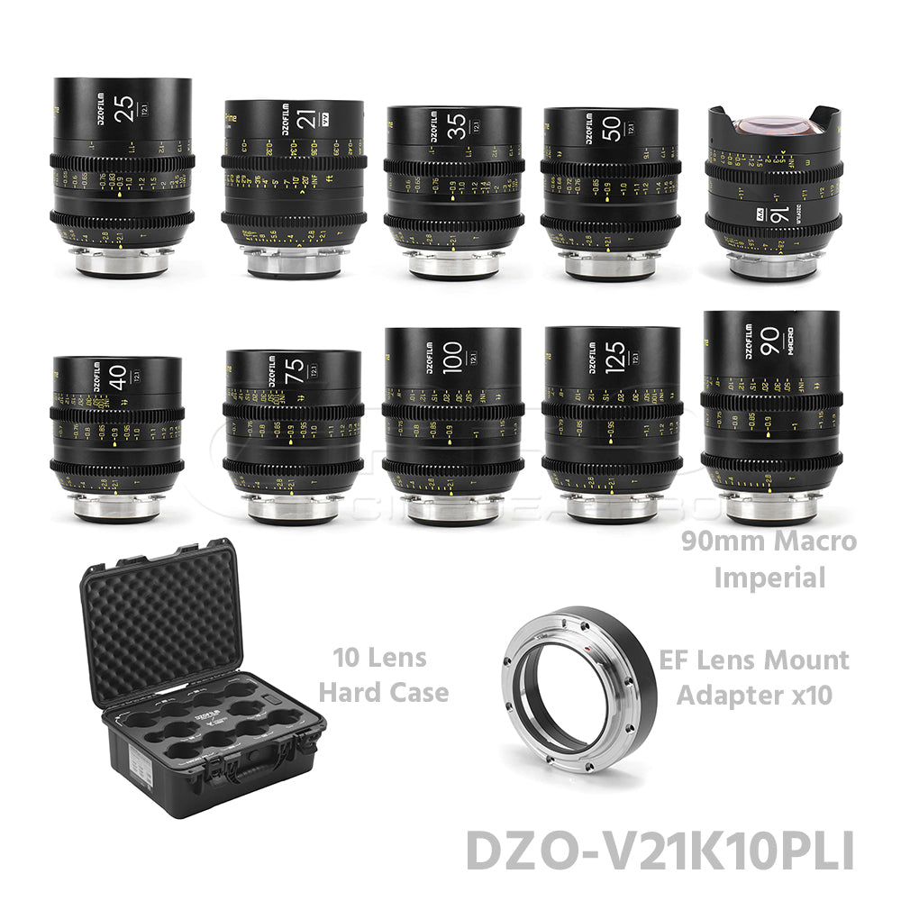 DZOFILM VESPID Prime Full Frame Cinema 10 Lens Set PL&EF interchangeable Mount