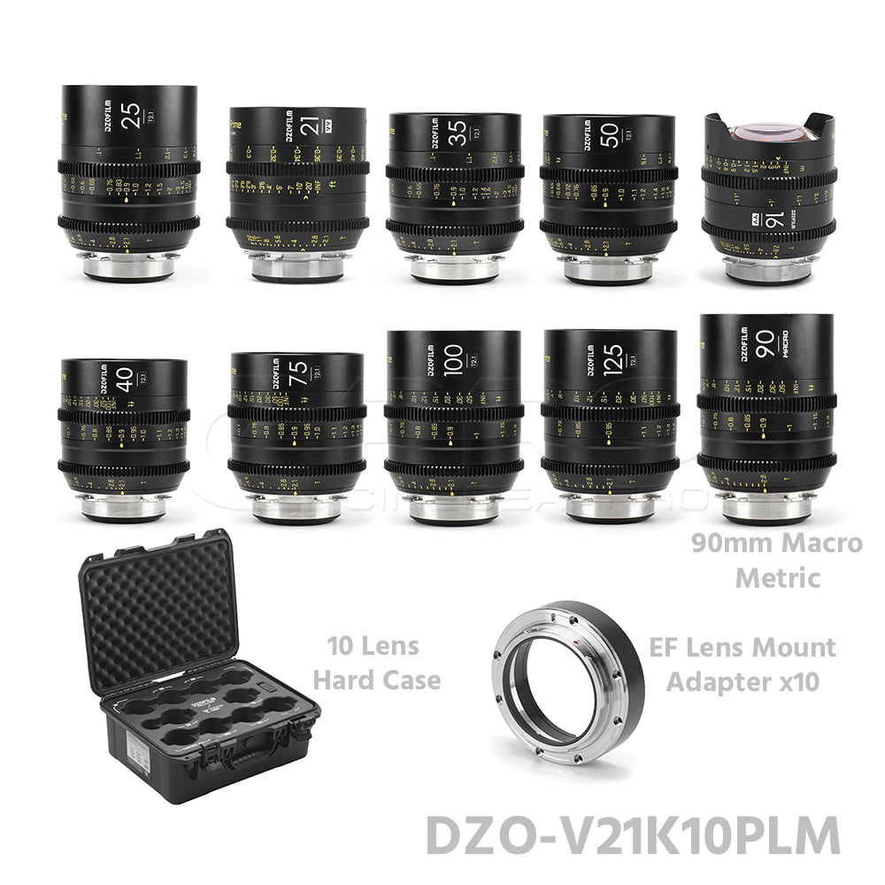 DZOFILM VESPID Prime Full Frame Cinema 10 Lens Set PL&EF interchangeable Mount