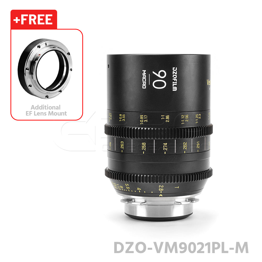 DZOFILM 90mm T2.8 (Macro 1:1.5) VESPID Prime Full Frame Cinema Lens PL&EF interchangeable Mount