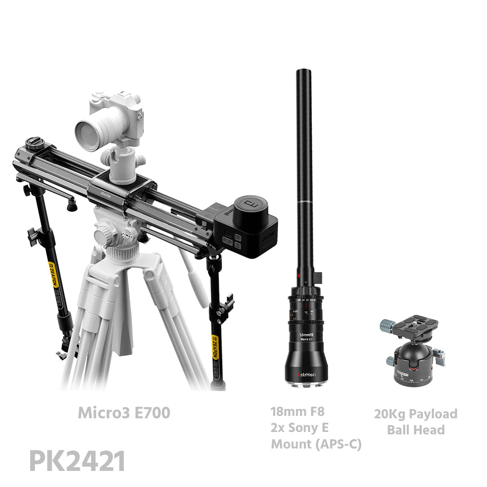 Zeapon Micro 3 Slider + AstrHori Macro Probe Lens Bundle Kit