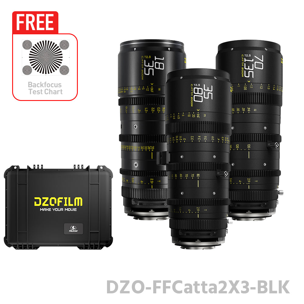 DZOFILM CATTA ZOOM FF 18-35/35-80/70-135mm T2.9 Cine 3-Lens Bundle (E/RF/L/Z/X, Black)