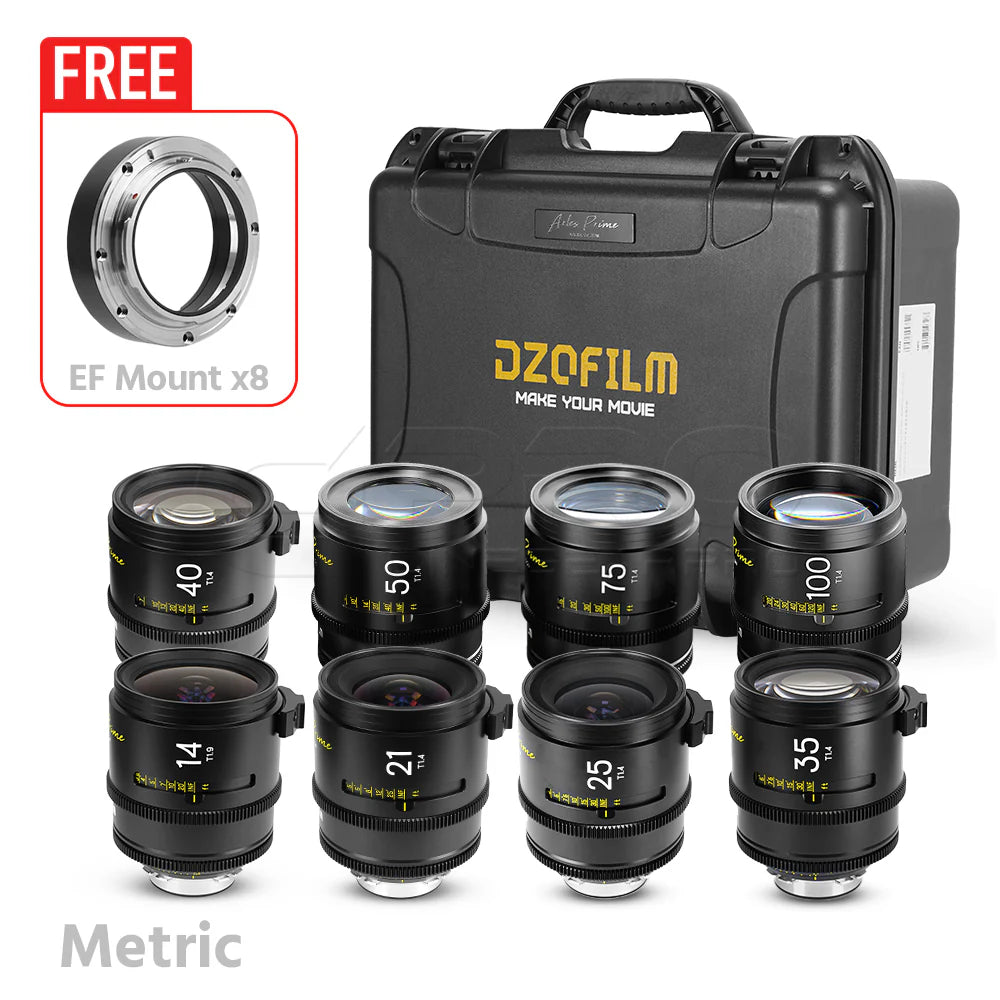 DZOFILM ARLES Super Speed 8-Lens Bundle Vista Vision cinema prime lens PL&EF Mount
