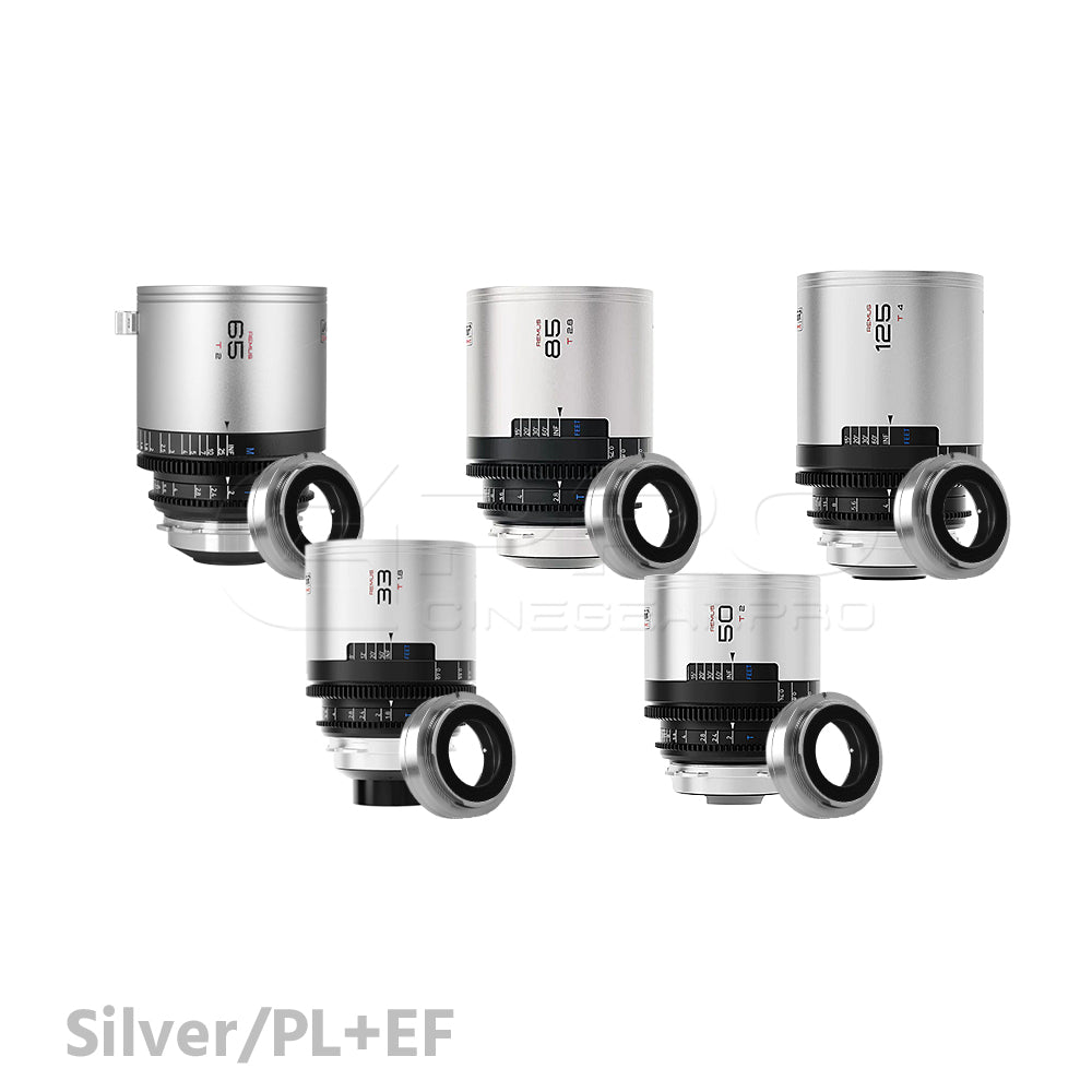 BLAZAR Remus 1.5X 5 Lens Set Full Frame Anamorphic Lens (33/50/65/85/125mm) (Silver)