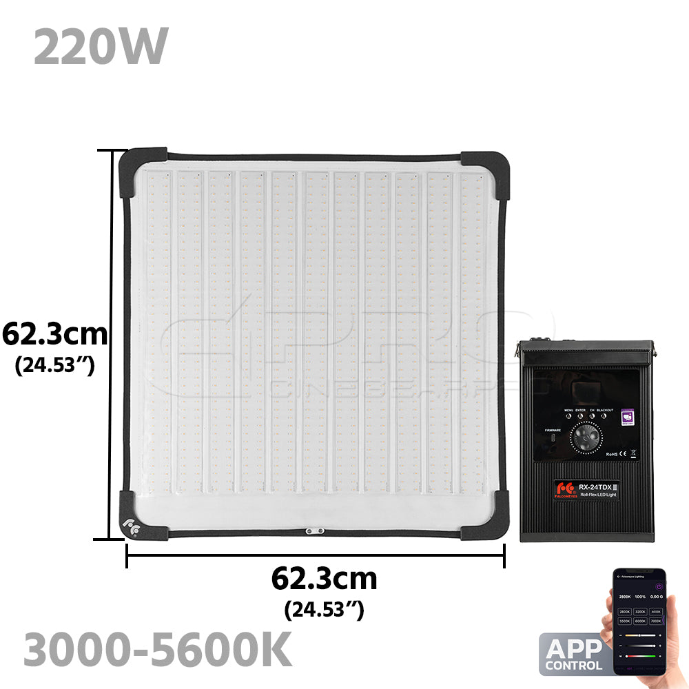 FalconEyes RX-24TDX III 220W Bi-Color Roll-Flex Flexible LED Panel