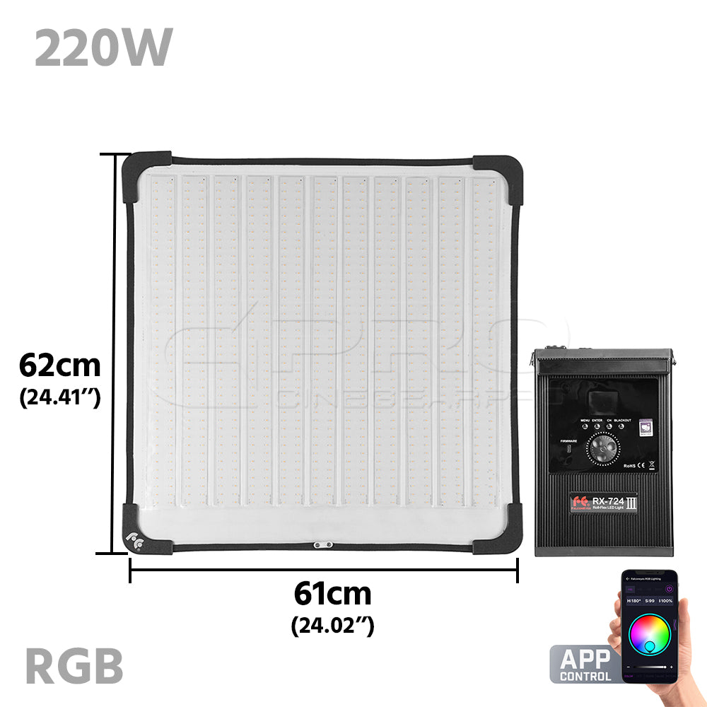 FalconEyes RX-724 III 220W RGB ROLL-FLEX FLEXIBLE LED Panel Light