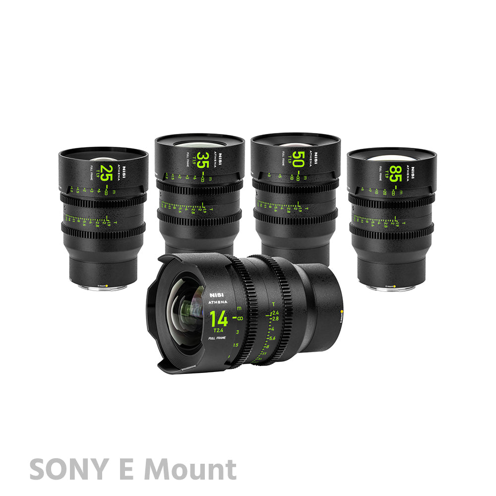 NiSi ATHENA 5-Lens Kit Full Frame Cinema Prime Lens PL/E/G Mount