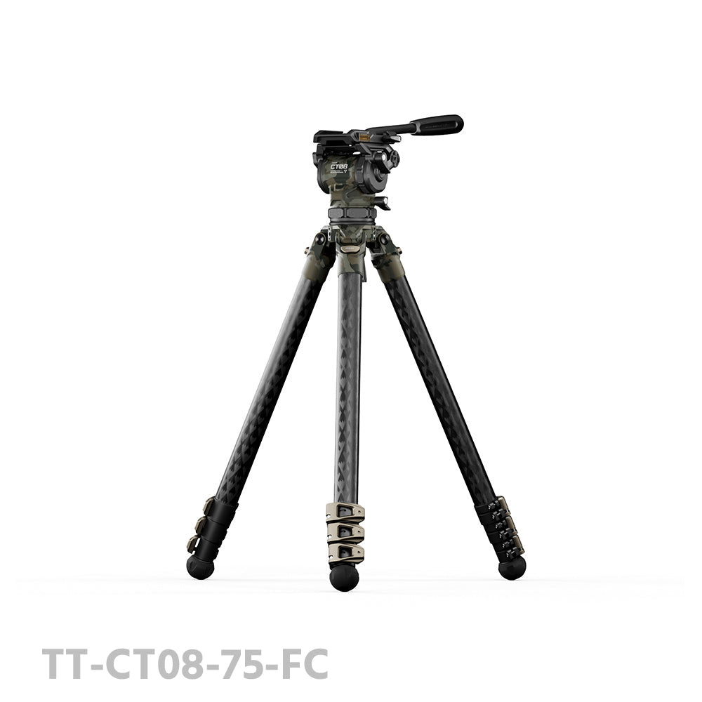 Tilta CT08 75mm Cine Fluid Head with 3-Stage Carbon Fiber Tripod Legs (8KG)