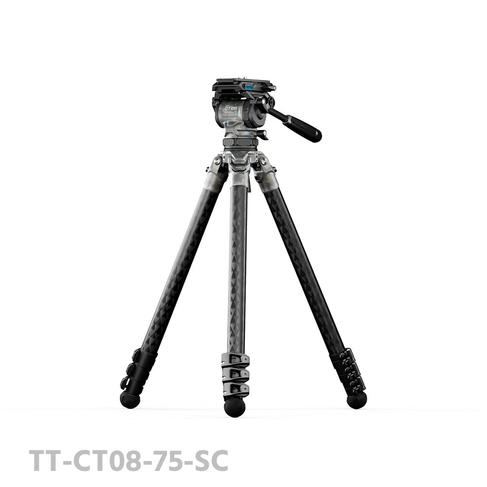 Tilta CT08 75mm Cine Fluid Head with 3-Stage Carbon Fiber Tripod Legs (8KG)