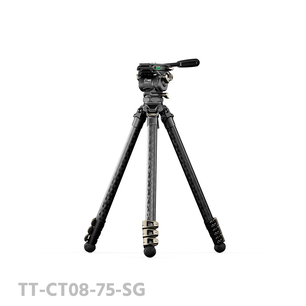 Tilta CT08 75mm Cine Fluid Head with 3-Stage Carbon Fiber Tripod Legs (8KG)