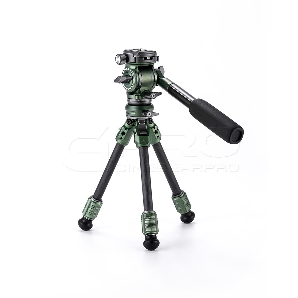 TILTA TT-VT03-FB Tabletop Video Fluid Head with 1-Stage Carbon Fiber Tripod Legs (3KG)