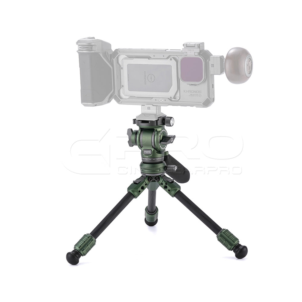 TILTA TT-VT03-FB Tabletop Video Fluid Head with 1-Stage Carbon Fiber Tripod Legs (3KG)