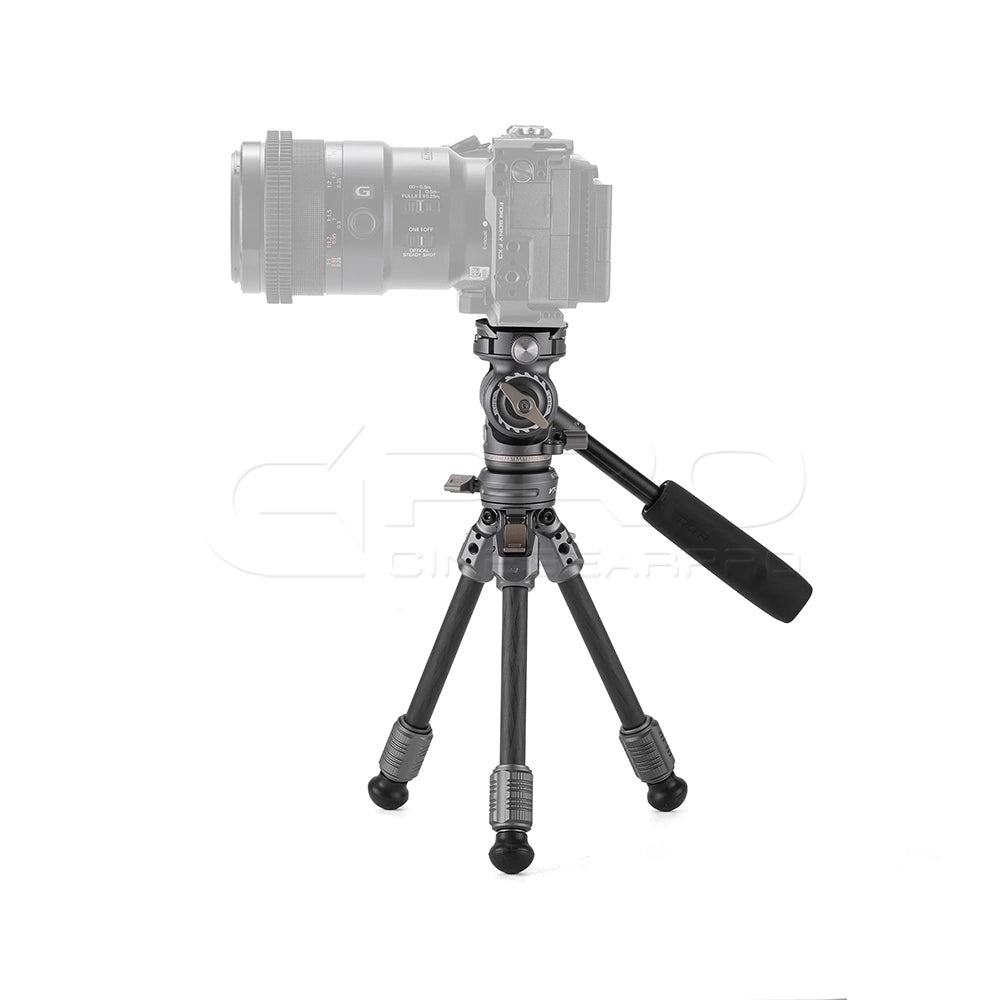 TILTA TT-VT03-FB Tabletop Video Fluid Head with 1-Stage Carbon Fiber Tripod Legs (3KG)