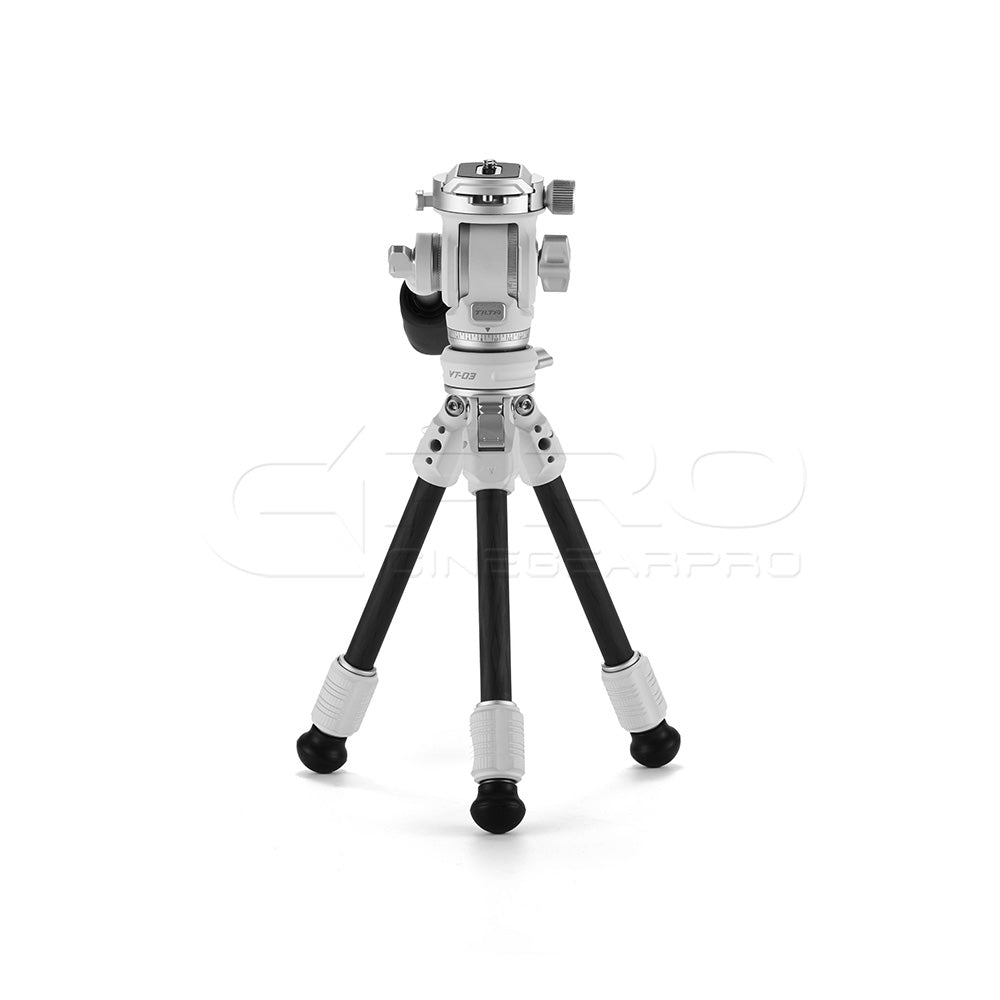 TILTA TT-VT03-FB Tabletop Video Fluid Head with 1-Stage Carbon Fiber Tripod Legs (3KG)