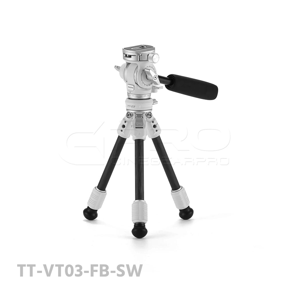 TILTA TT-VT03-FB Tabletop Video Fluid Head with 1-Stage Carbon Fiber Tripod Legs (3KG)