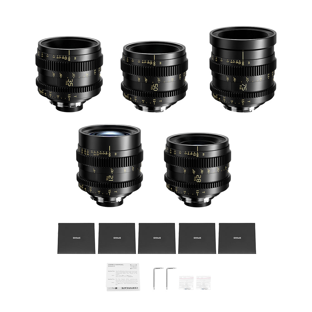 Thypoch Simera-C Full-frame cine 5-lens kit 21/28/35/50/75mm T1.5 (Leica M Mount)