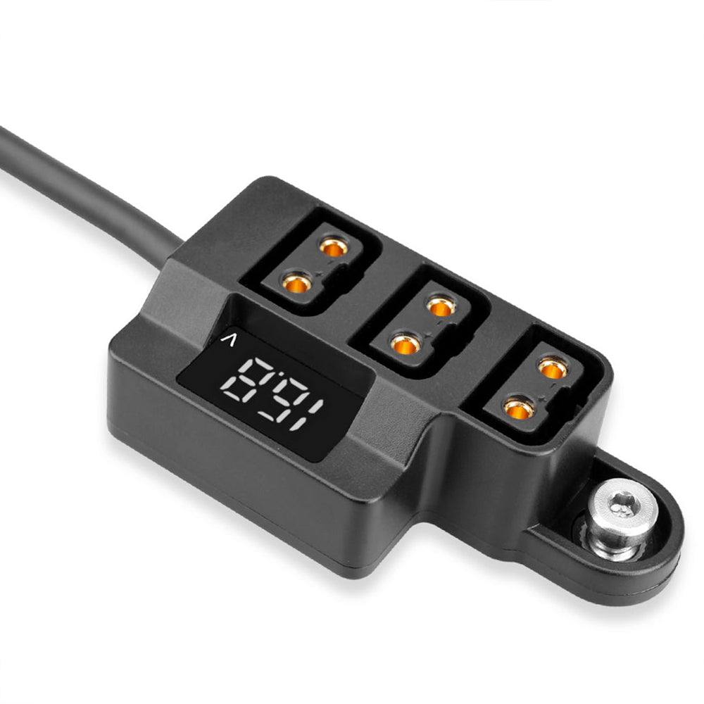 CGPro Male D-Tap to 3 Female D-Tap Power Splitter Hub Adapter With Voltmeter status LED