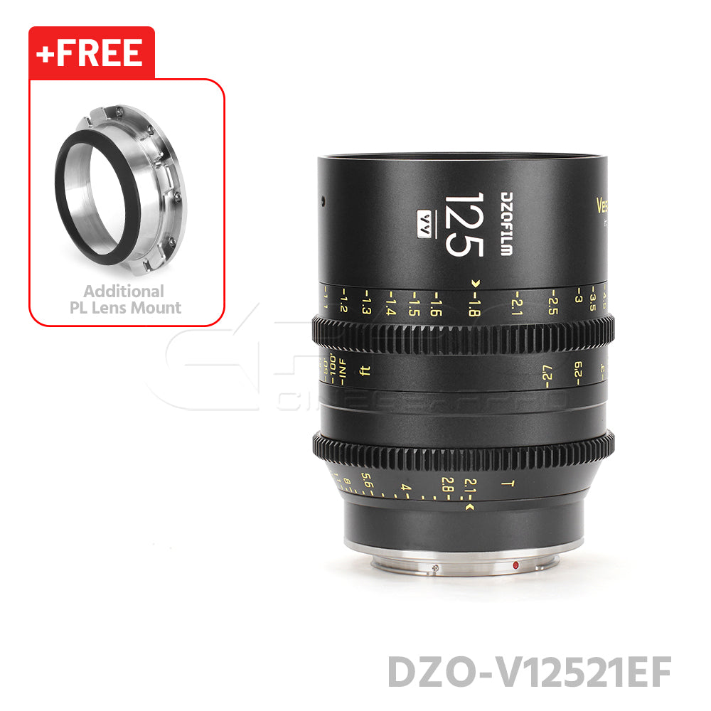 DZOFILM 125mm T2.1 VESPID Prime Full Frame Cinema Lens PL&EF interchangeable Mount