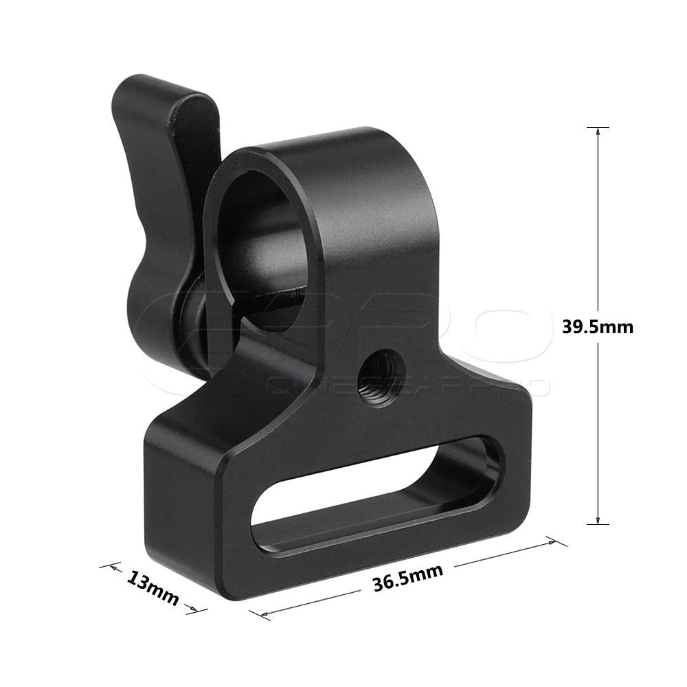 CGPro Flexible 15mm Single Rod Clamp Adapter With 1/4"-20 Mounting Groove (Black Knob) Clamp - CINEGEARPRO