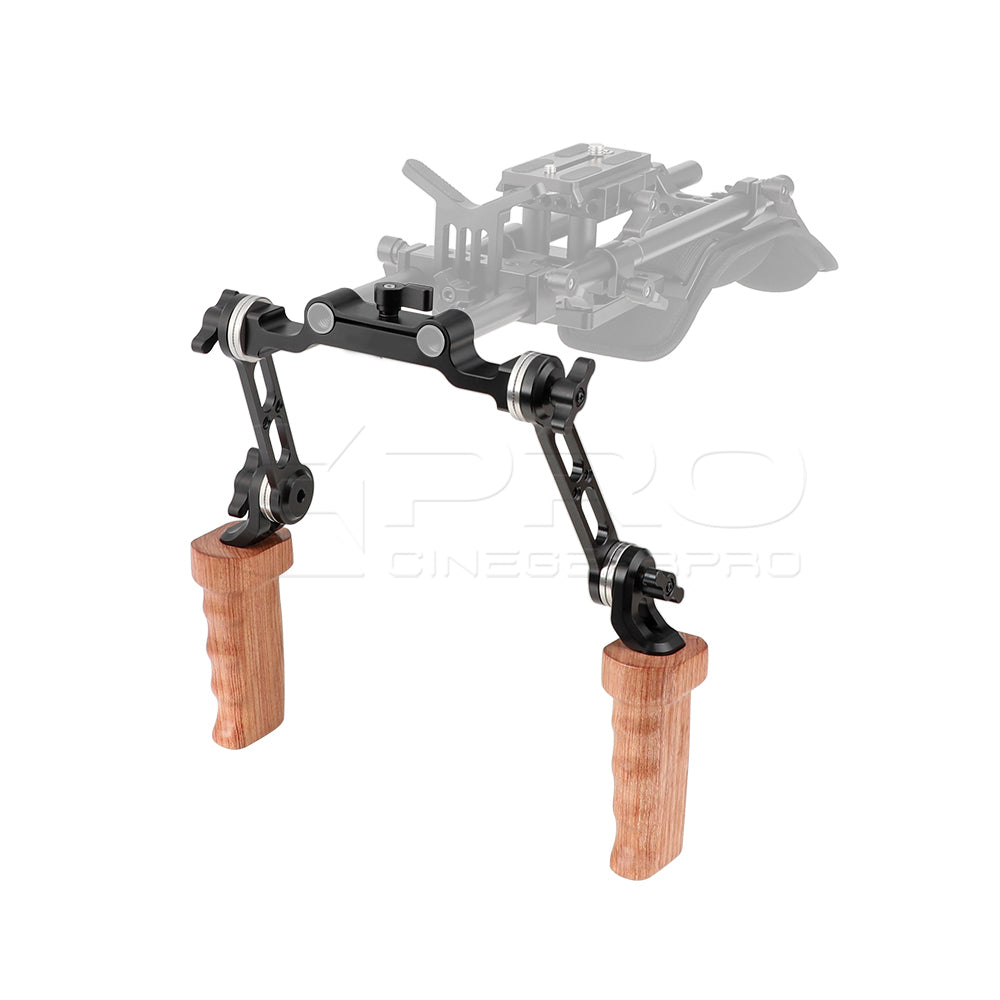 CGPro Wooden Grip With Top ARRI Rosette M6 Thread Connection For DLSR Camera Shoulder Mount Rig Rod Handles - CINEGEARPRO