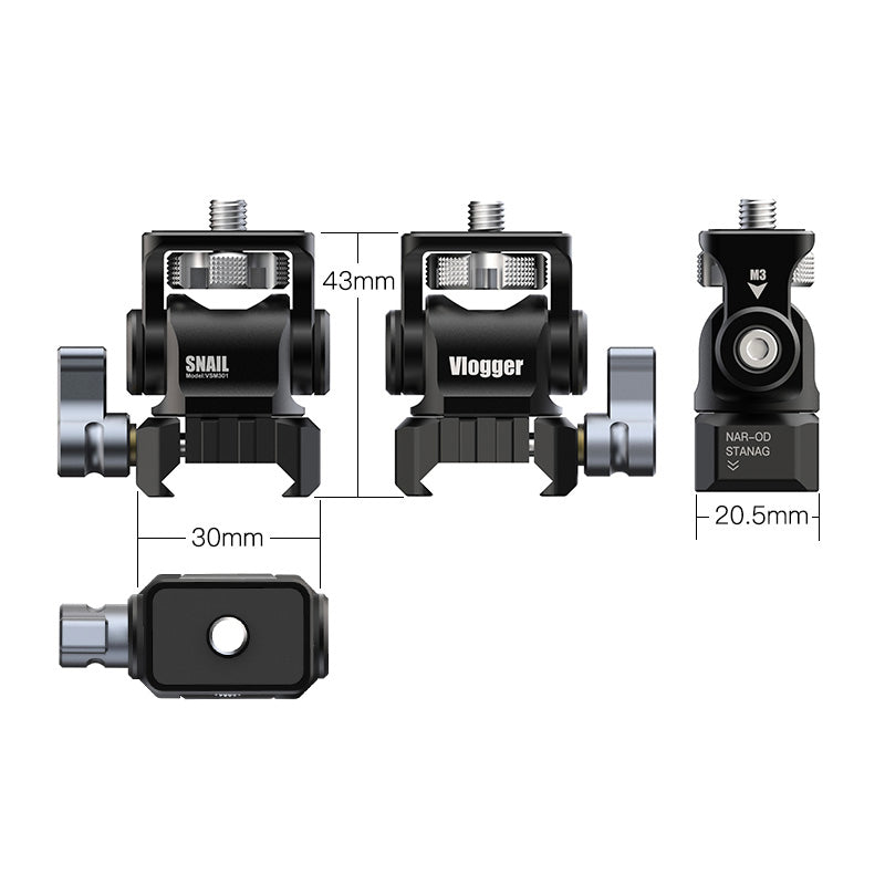 Vlogger Multi-Functional Swivel and Tilt Monitor Mounting Kit Built-in NATO Clamp