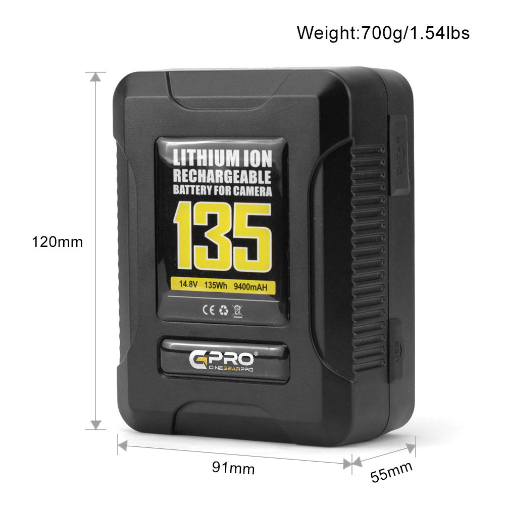 CGPro Ultra Small Size Mini V-Lock Li-Ion V-Mount Battery w/ USB Output (98-270Wh) Battery - CINEGEARPRO