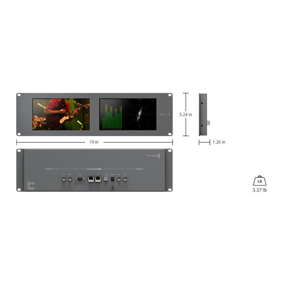 Blackmagic Design SmartScope Duo 4K Rack-Mounted Dual 6G-SDI Monitors monitor - CINEGEARPRO