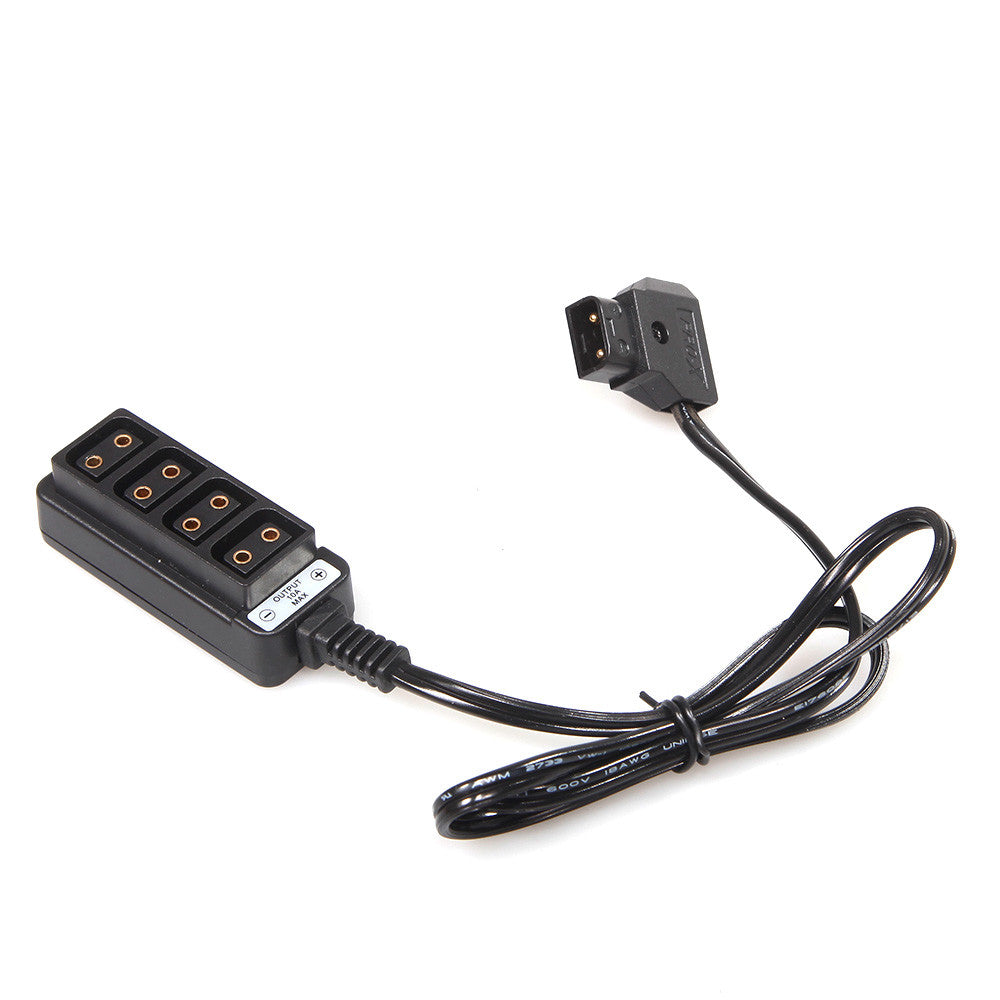 CGPro Male D-Tap Power Tap to 4 Female D-Tap P-Tap Hub Adapter for Photography Power Power Cable - CINEGEARPRO