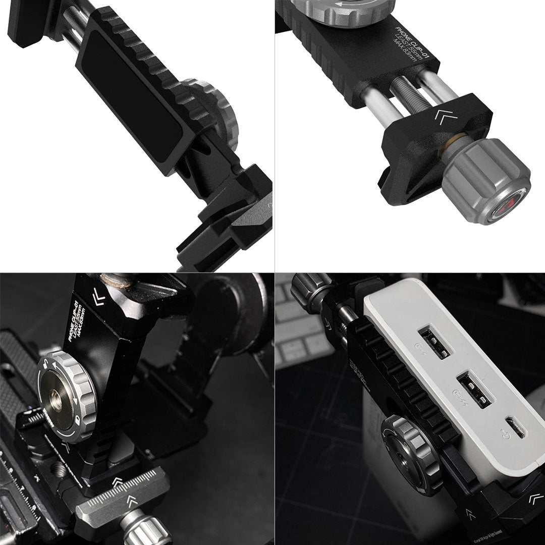 Vlogger Universal Adapter For Mobile phone and SSD With Built-in Cold Shoe Mount And 1/4 threaded holes Clamp - CINEGEARPRO