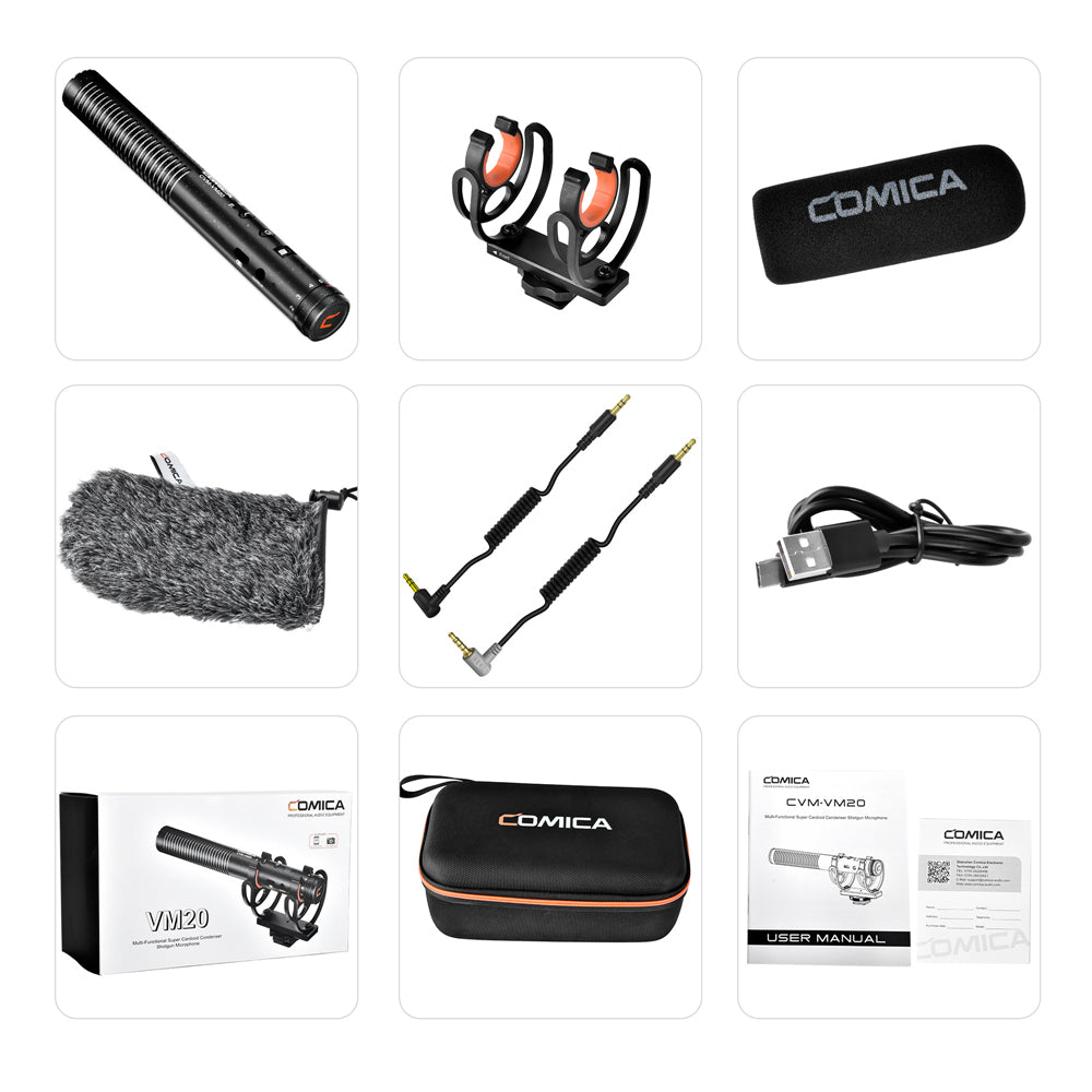 COMICA CVM-VM20 Multi-Functional Super Cardioid Condenser Shotgun Microphone